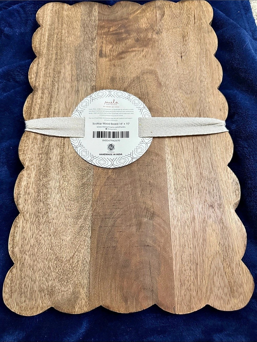 mela artizans Scallop Wood Board Scalloped Wood Board Brown Like New